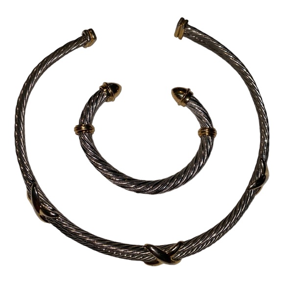 Vintage Cable Rope Choker and Bracelet - Picture 1 of 10